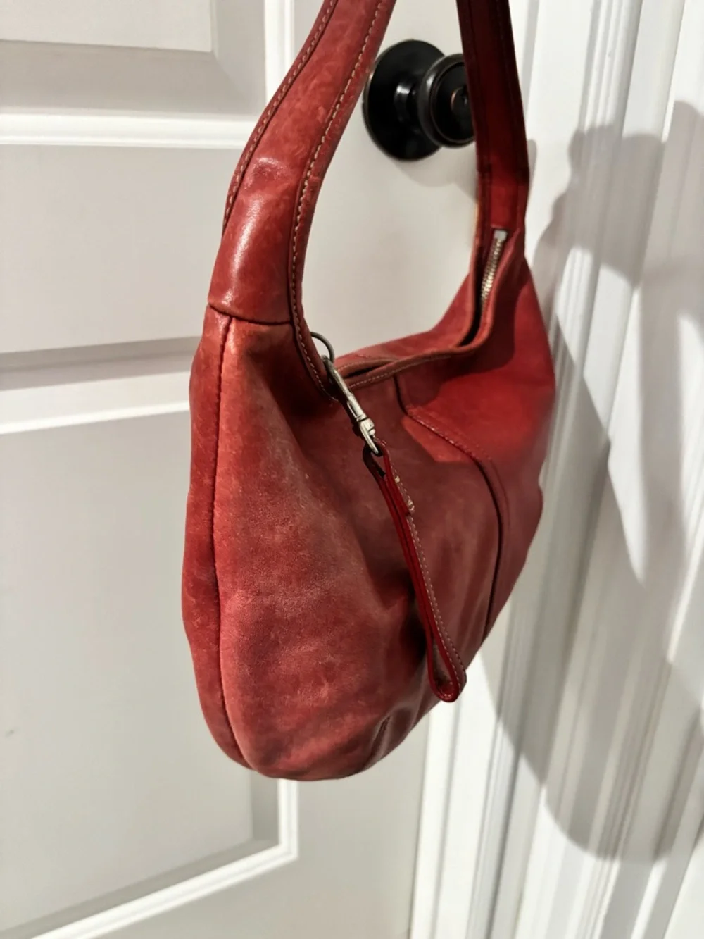 Vintage Coach Ergo 9219 Red Leather Hobo Shoulder Bag Y2K Slouchy Cowhide Purse - Picture 5 of 11